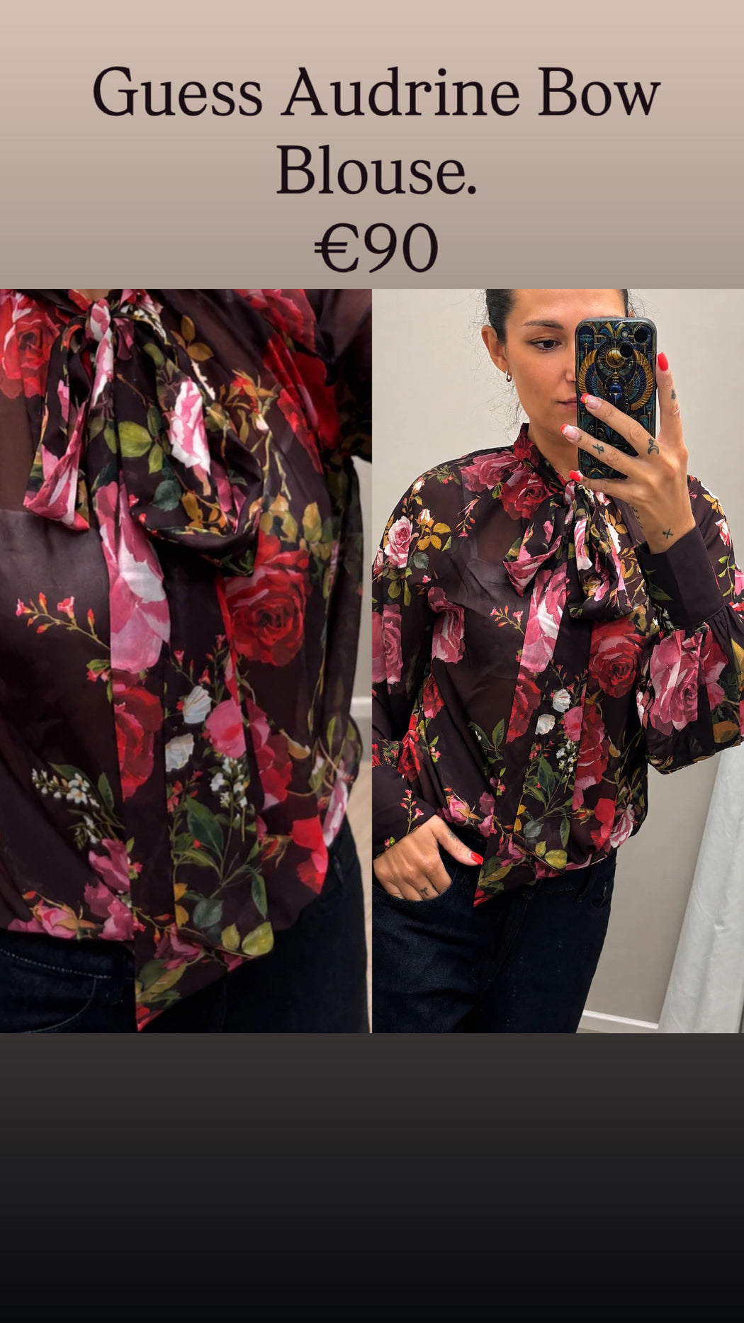 Guess Audrine Bow Blouse. W5BH84W3022