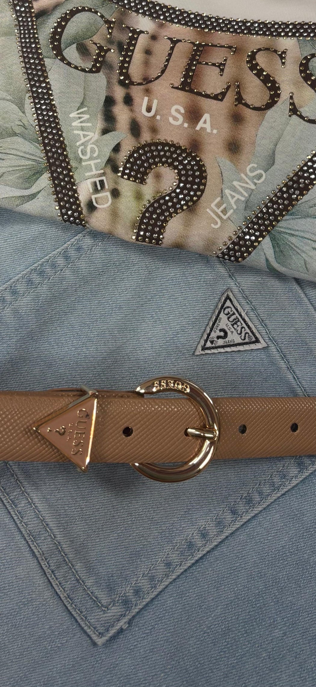 BW9071P4125 guess G tan belt