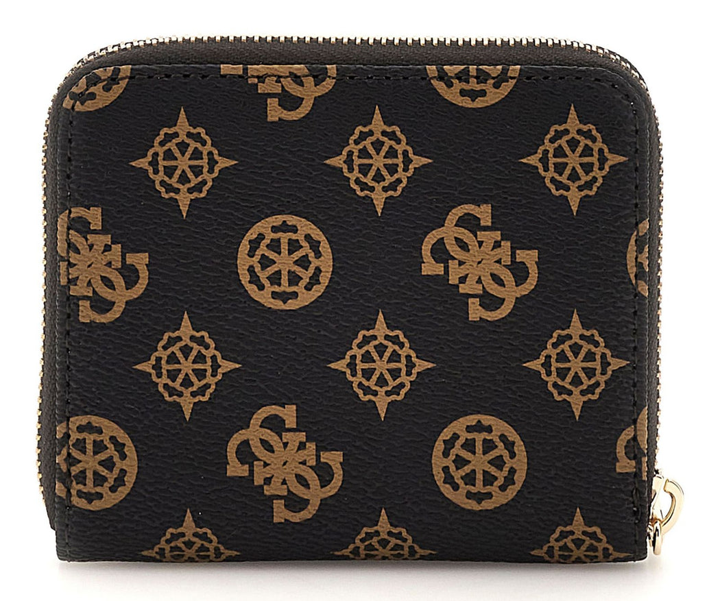 Laurel SLG Small Zip Around Wallet Mocha Logo