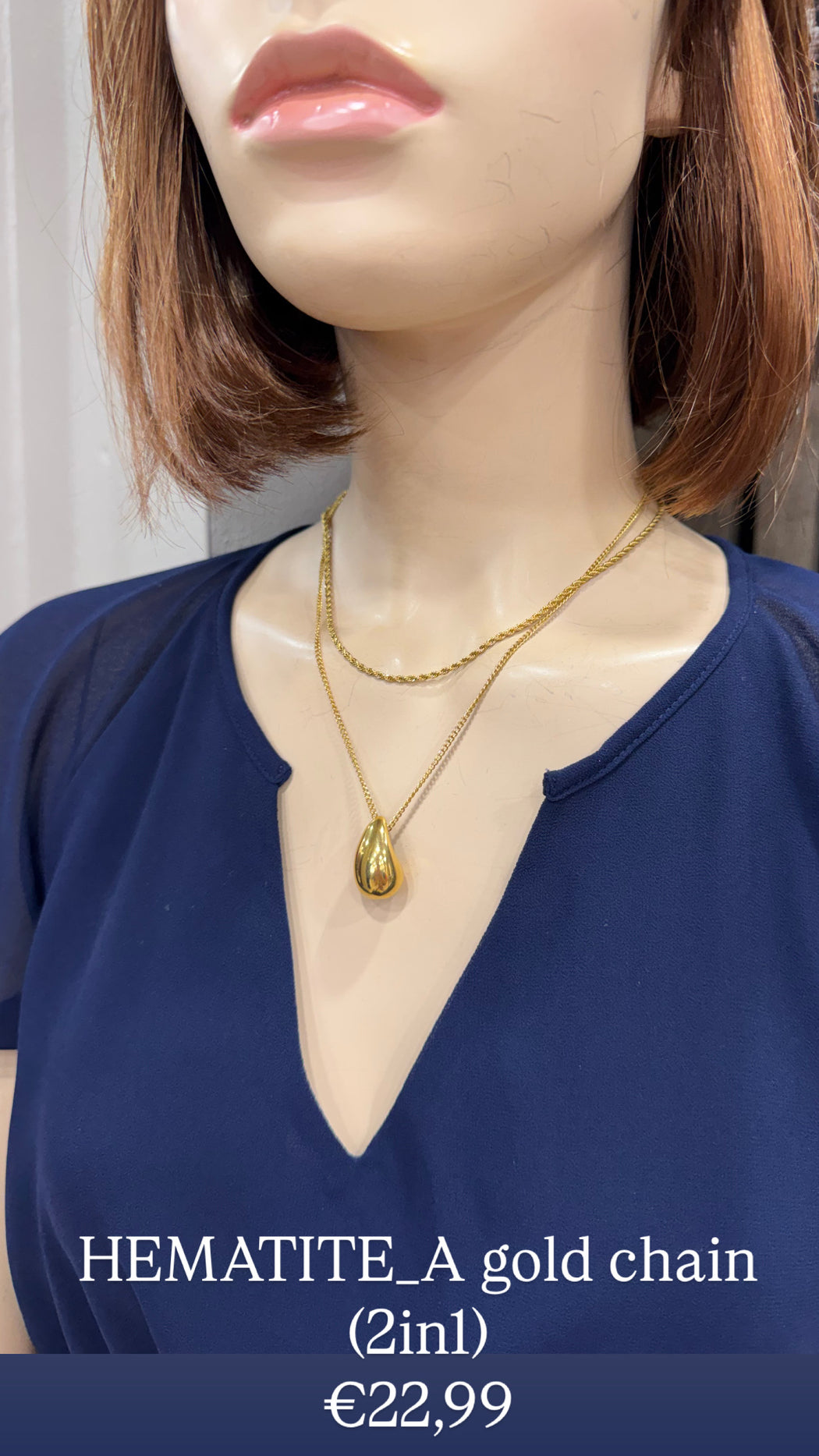 HEMATITE_A gold chain