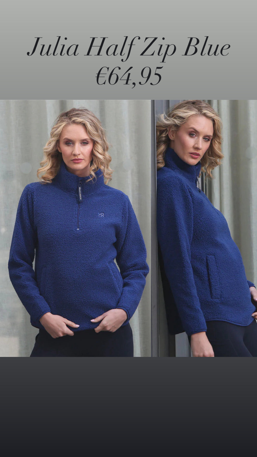 Julia Half Zip Blue