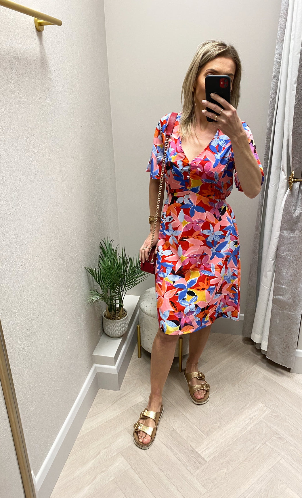 Nina pink floral dress