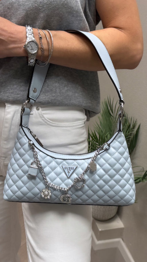 Guess misty blue everlee mini shoulder bag