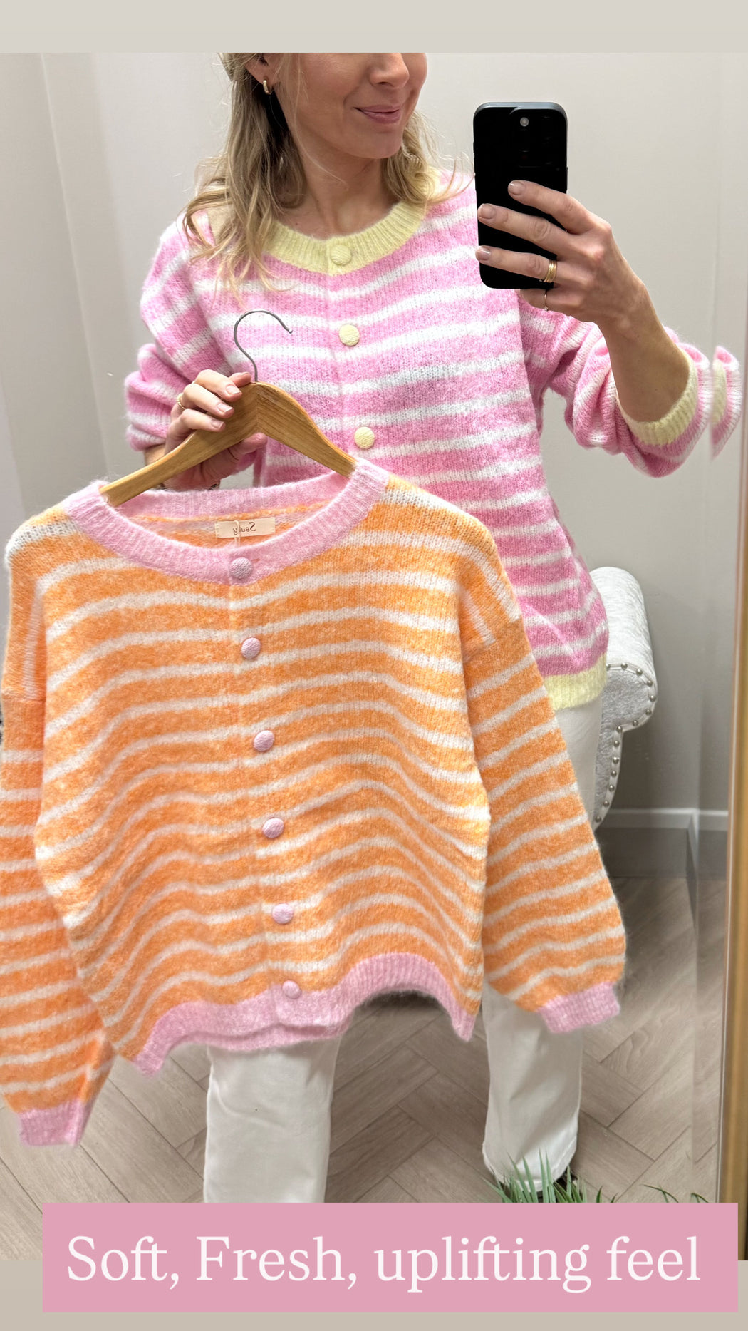 Emma  orange /pink cardigan