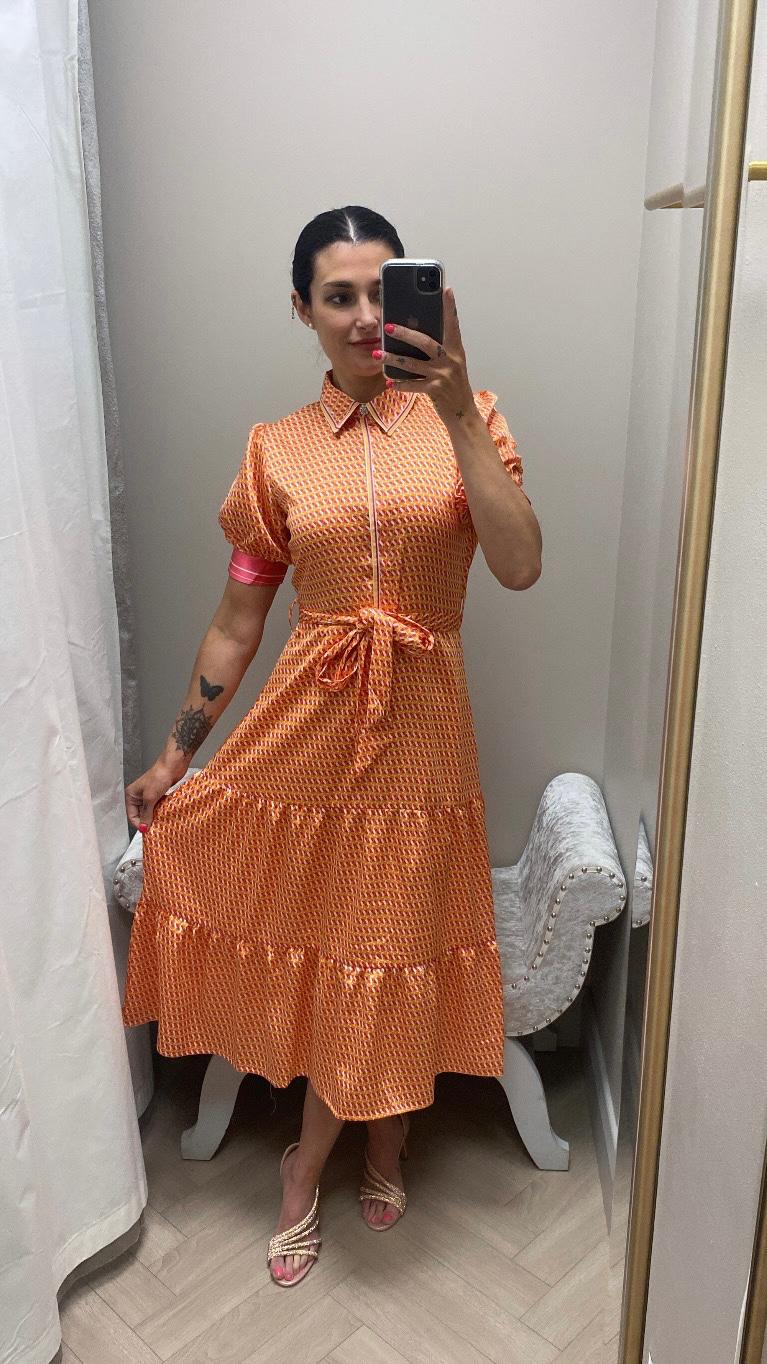 Orange  saylor dress