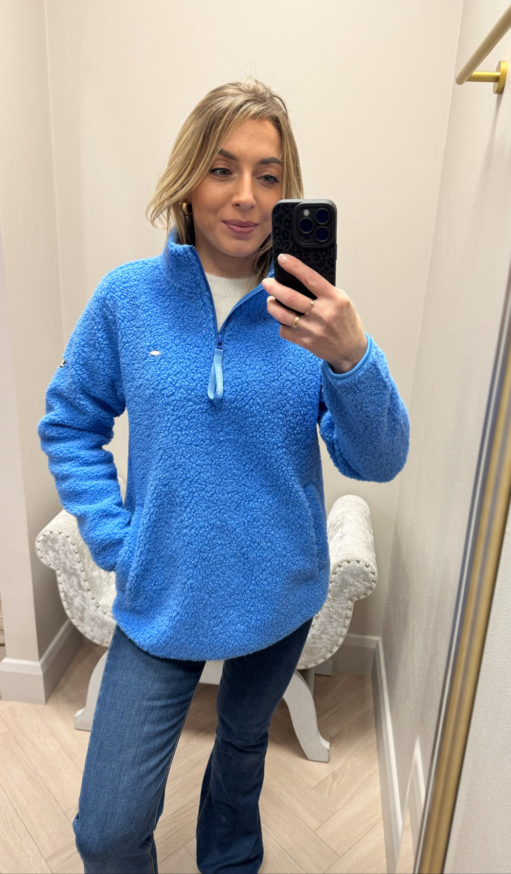 April Half Zip Cornflour Blue