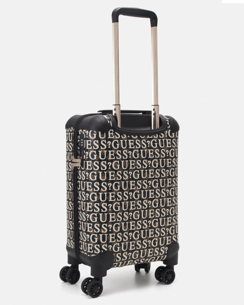 Guess stark brown multi logo trolley case e9270963