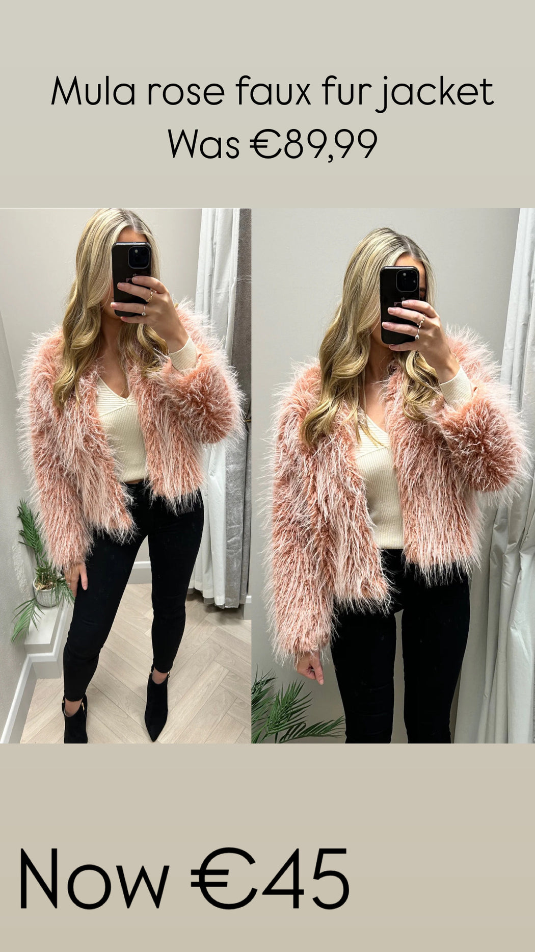 Mula rose faux fur jacket