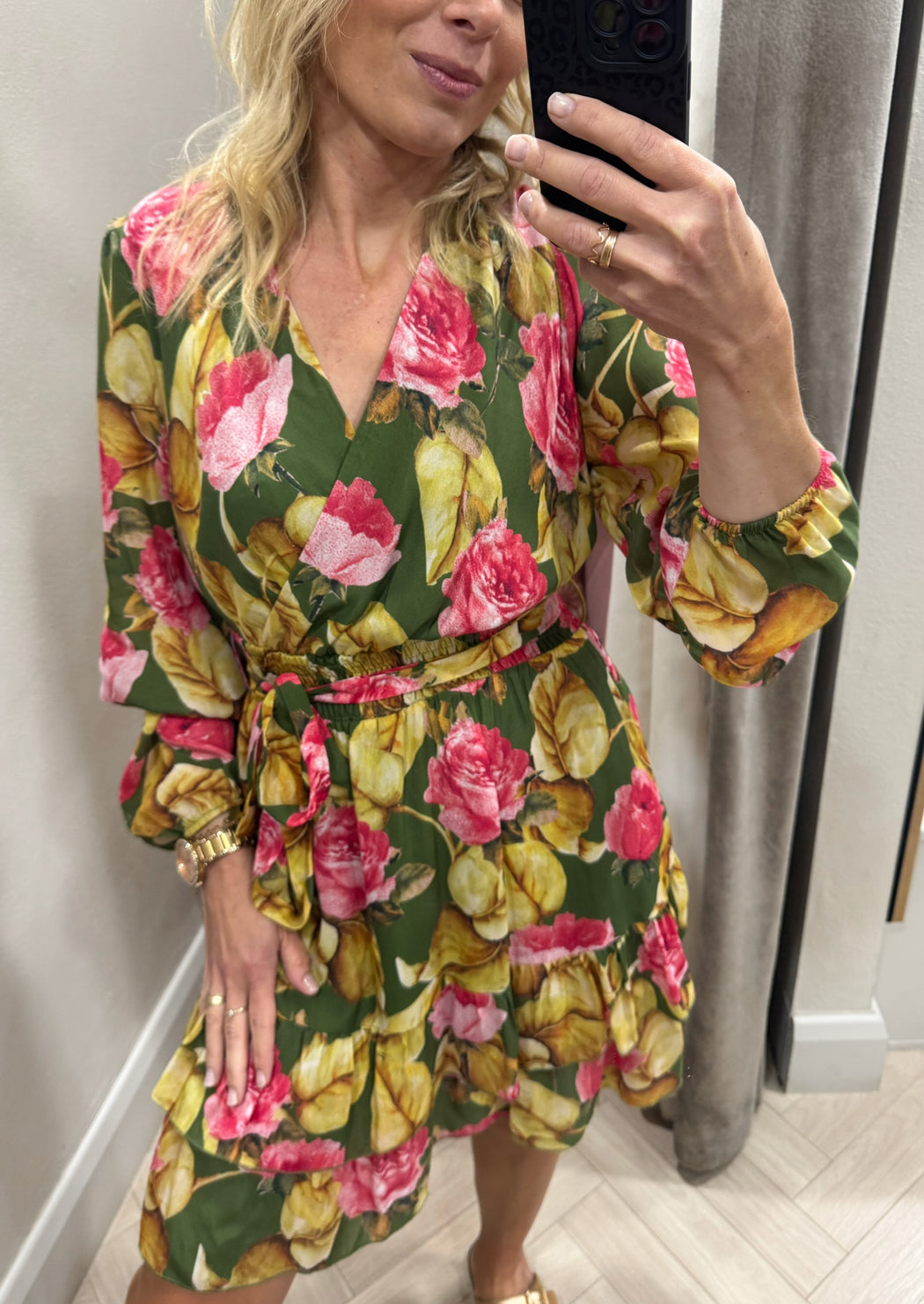 W4RK21WF5K0-P8BW guess belted floral dress