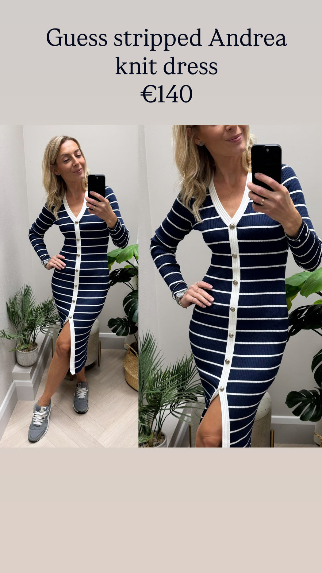 Guess stripped Andrea knit dress W5YK98z2YK2-F7BG