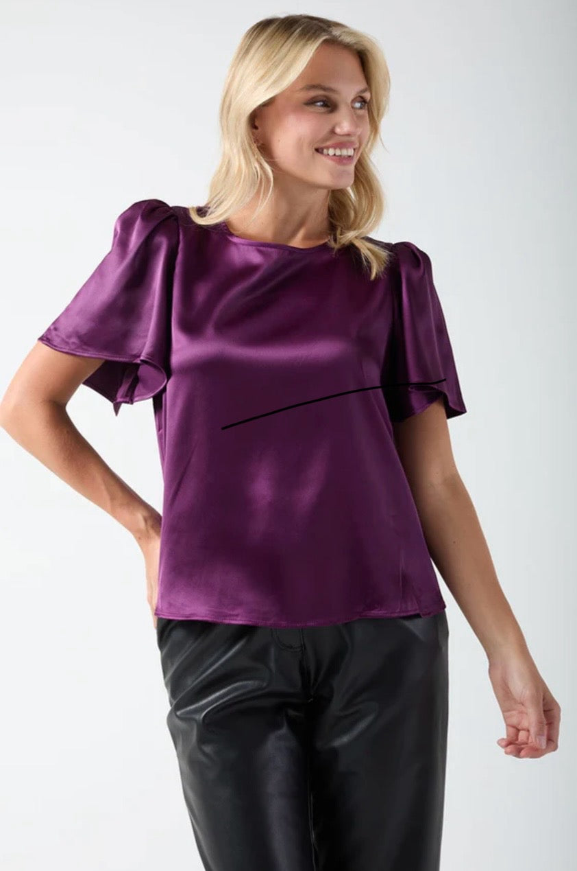 Purple satin top