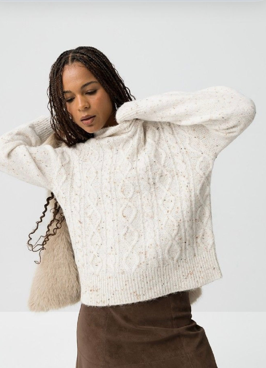 Hagall cream multi knit