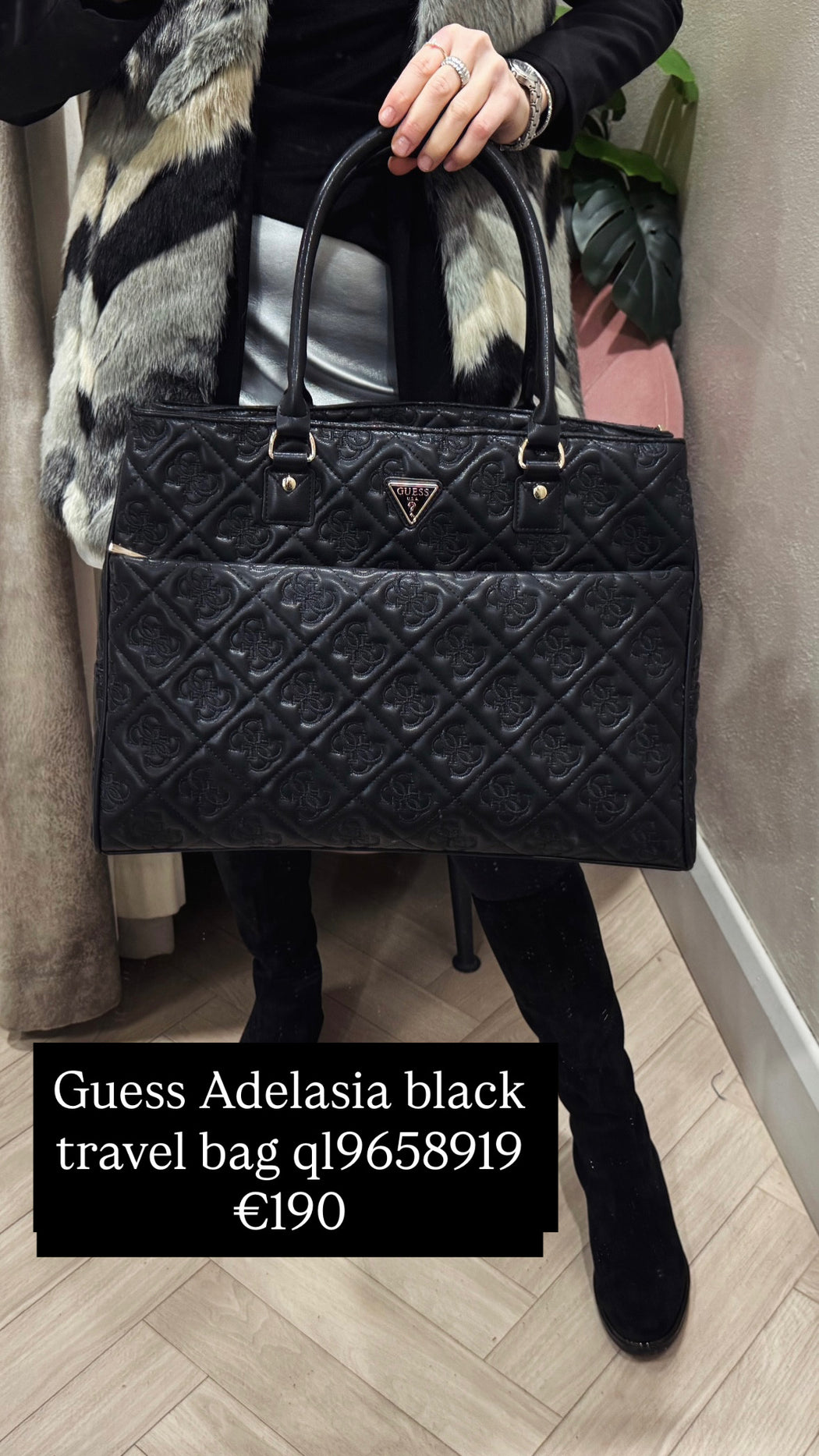 Guess Adelasia black travel bag ql9658919