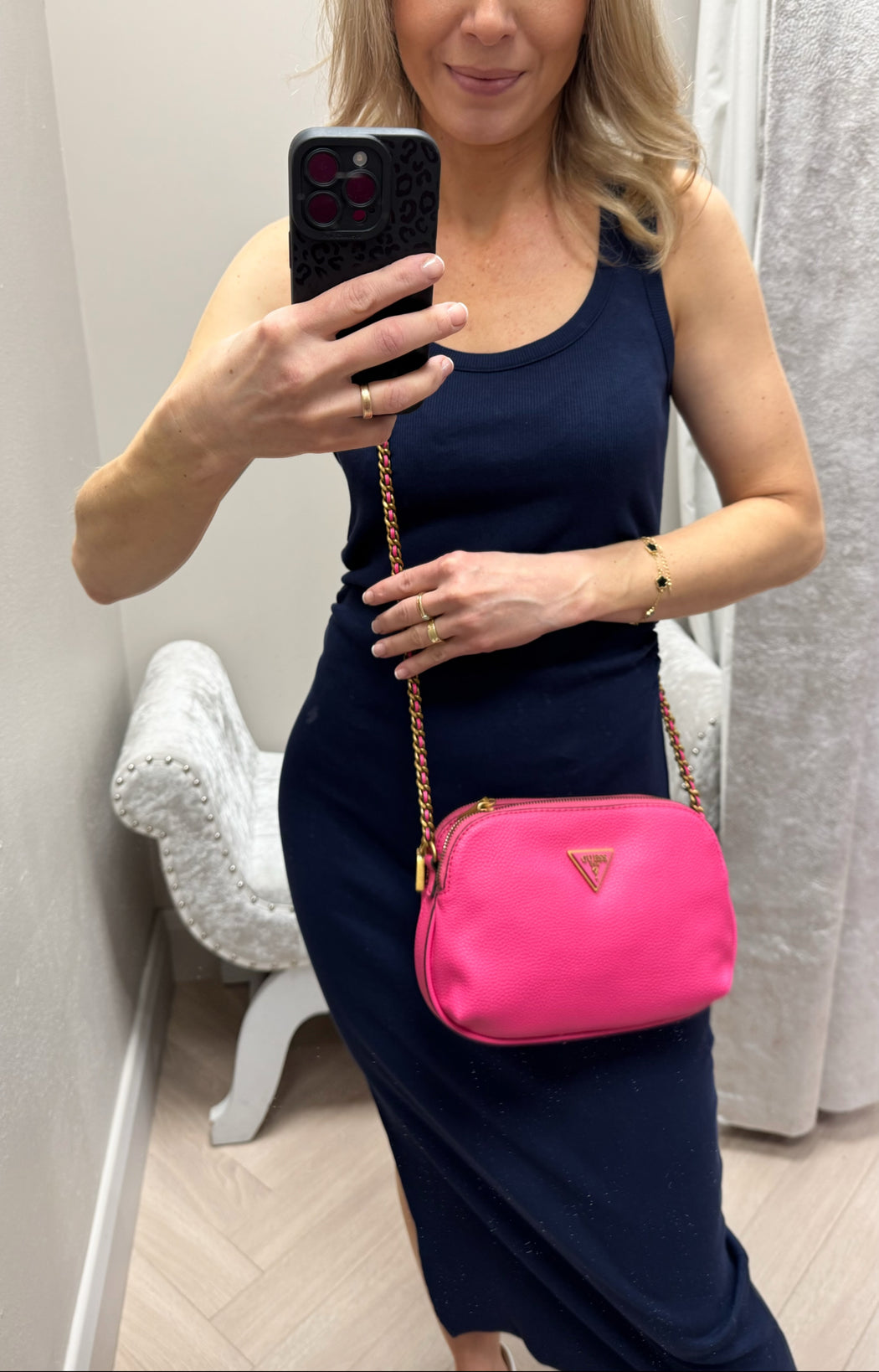 Vb878212 guess Magenta becci double zip crossbody
