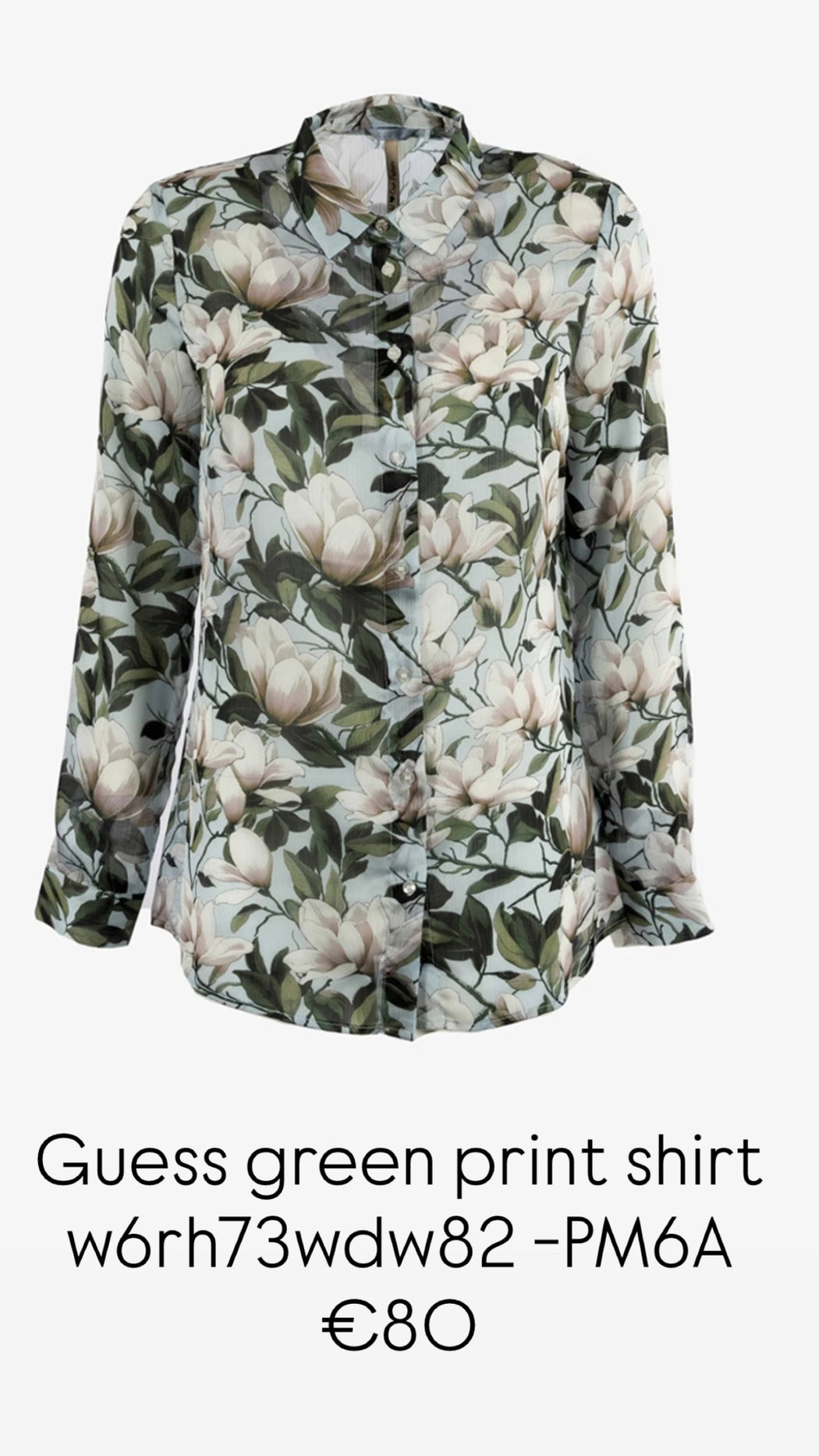 Guess green print shirt w6rh73wdw82 -PM6A