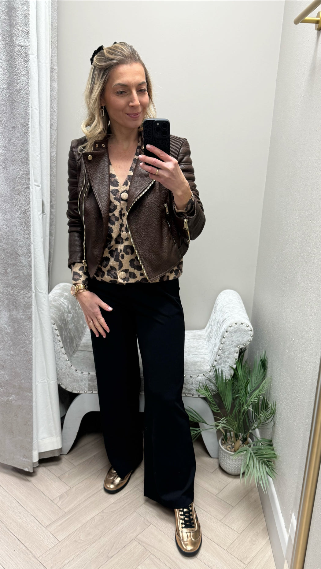 Guess jeannine chocolate brown pu jacket