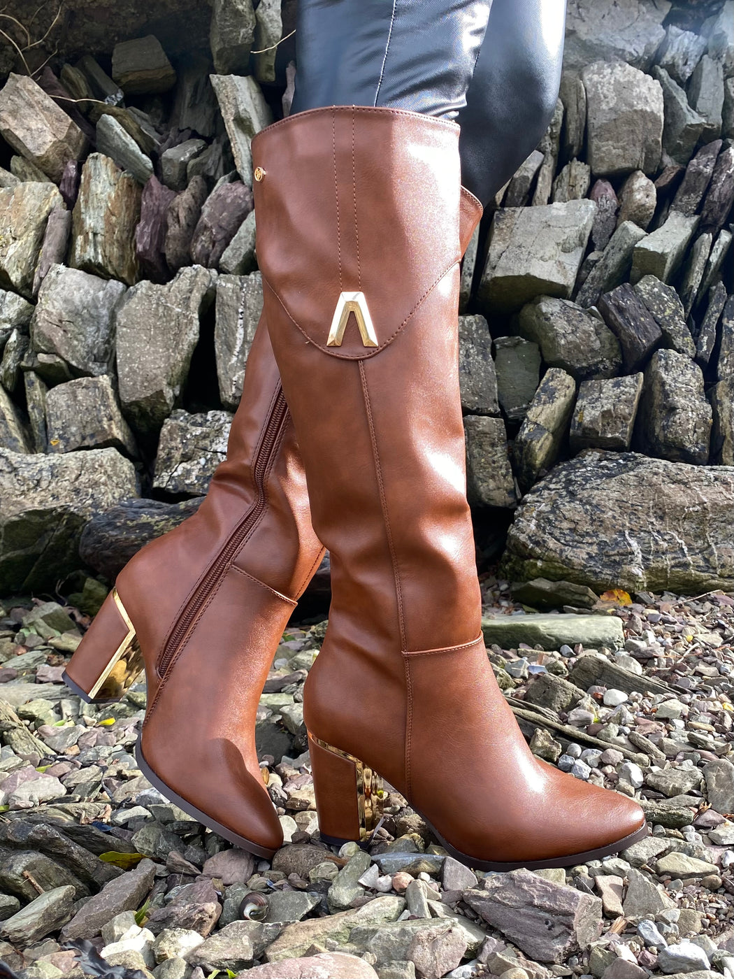 Haffar one driftwood knee high boots