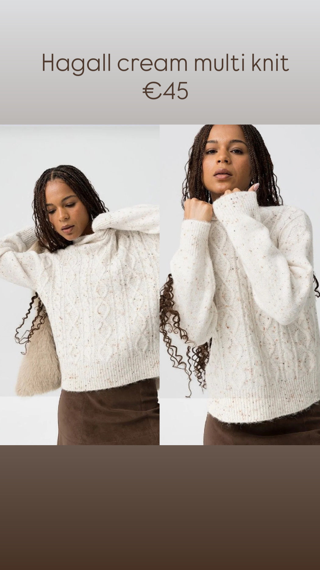 Hagall cream multi knit