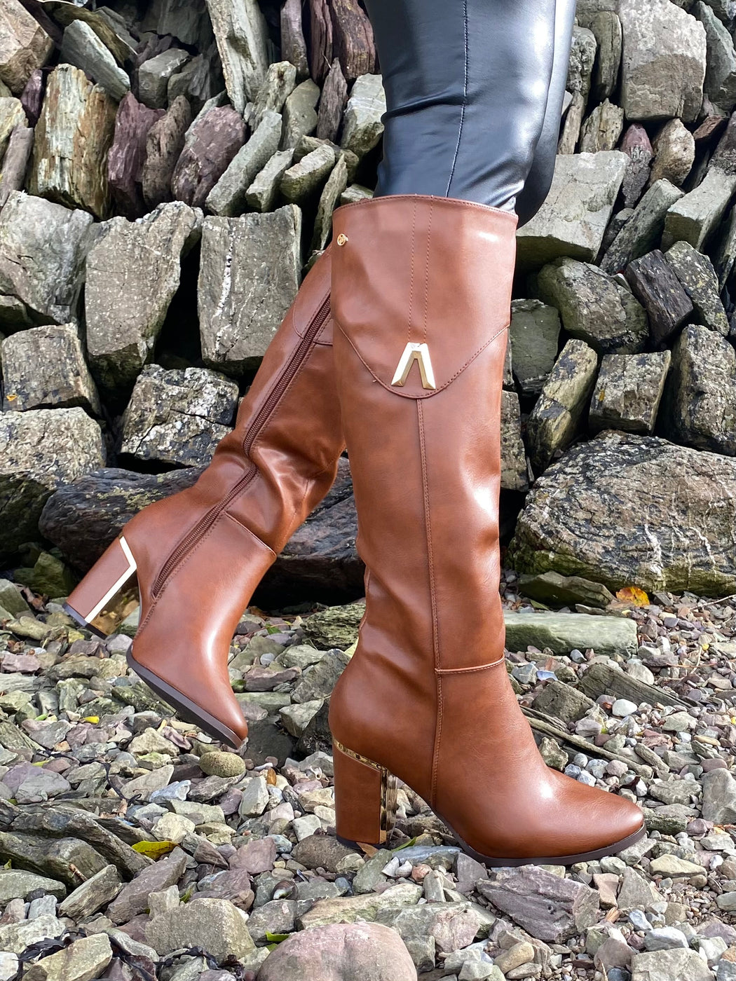 Haffar one driftwood knee high boots