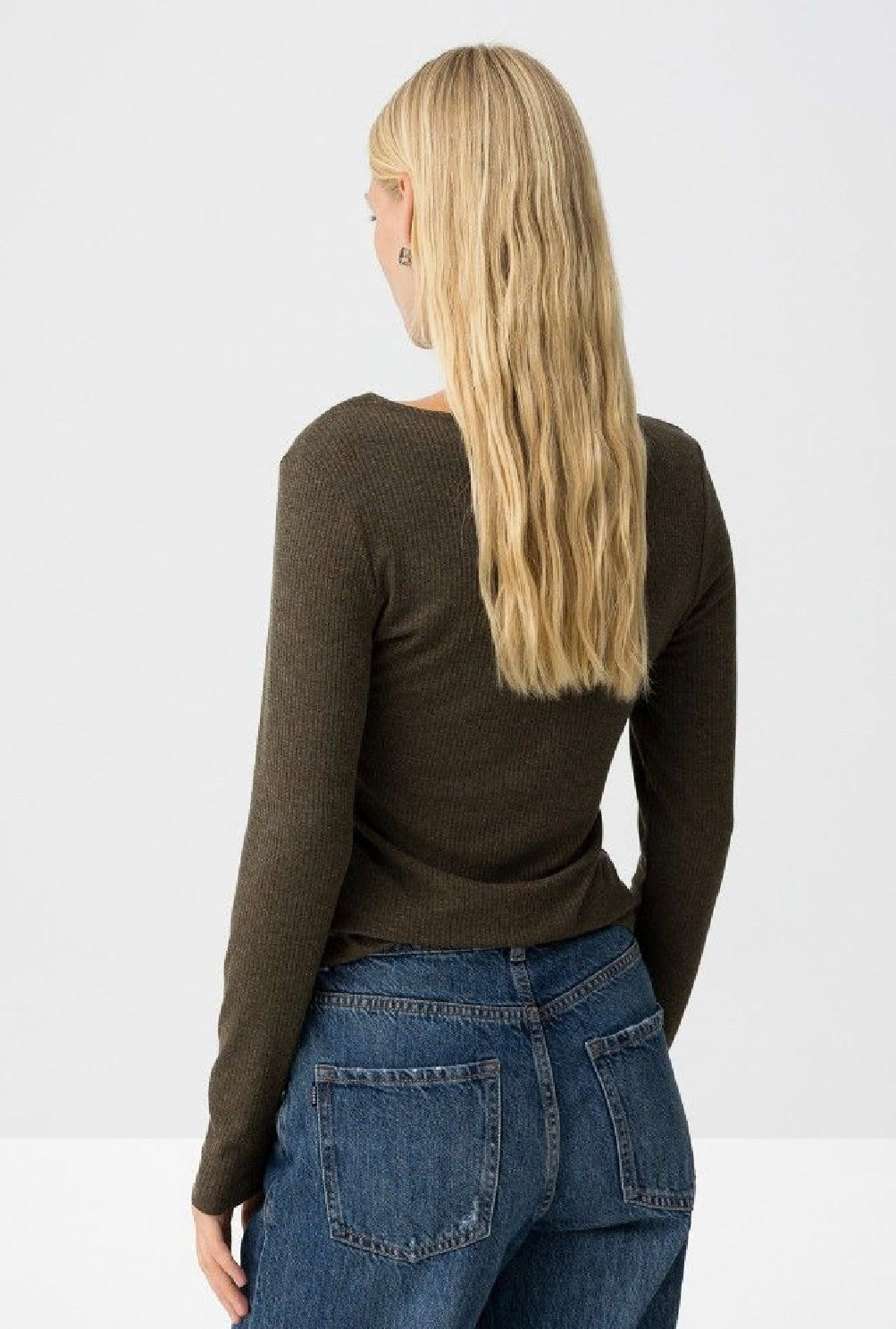 Check Khaki knit