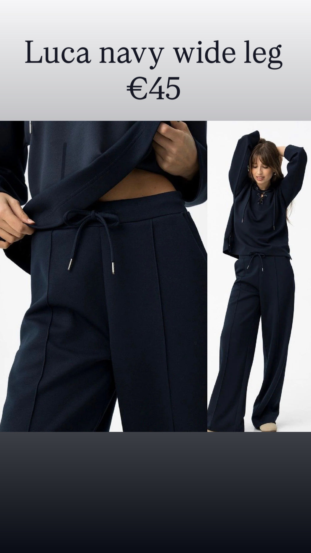 Luca navy wide leg
