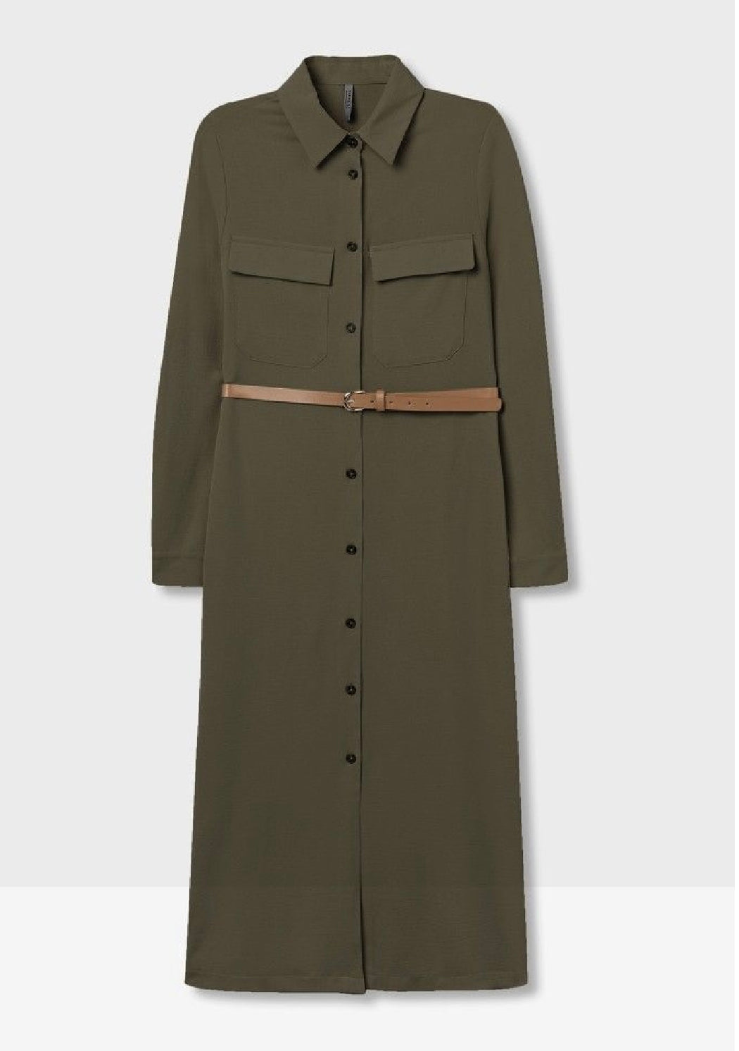Estrela khaki midi dress