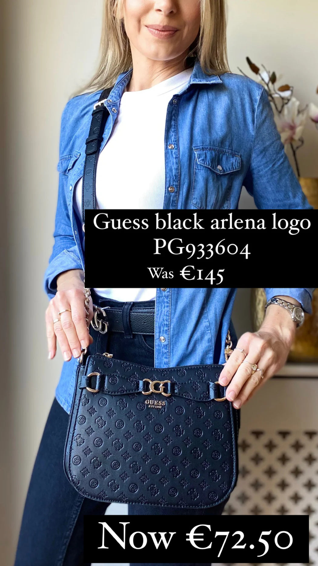 Guess black arlena logo PG933604