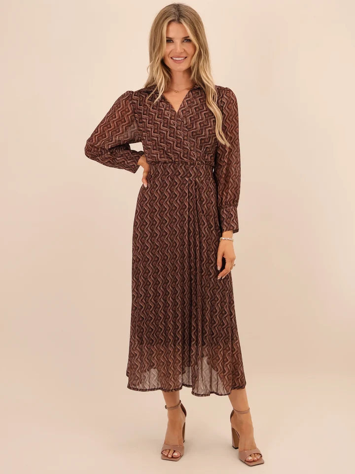 Brown print positano dress