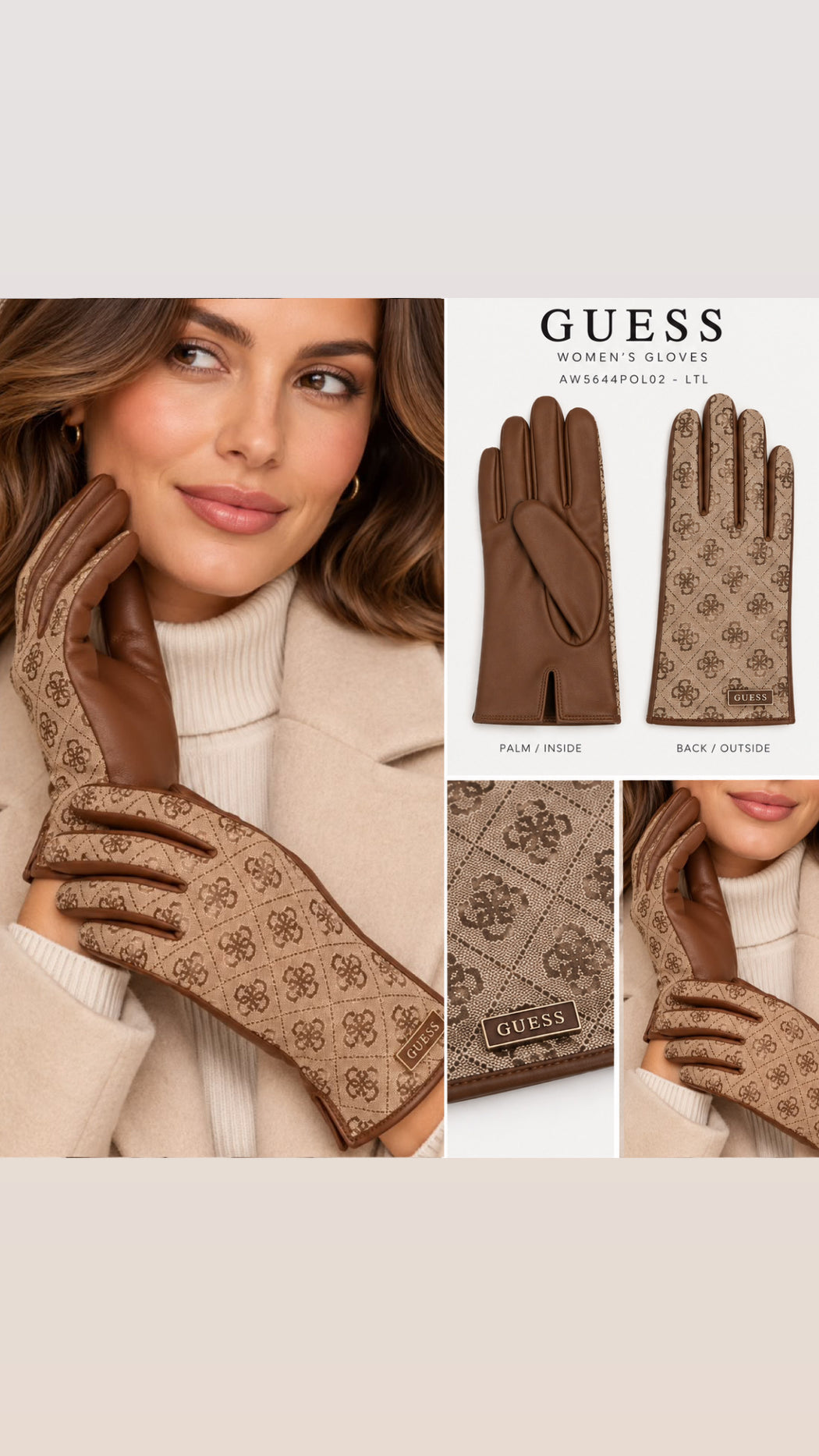 Guess logo gloves