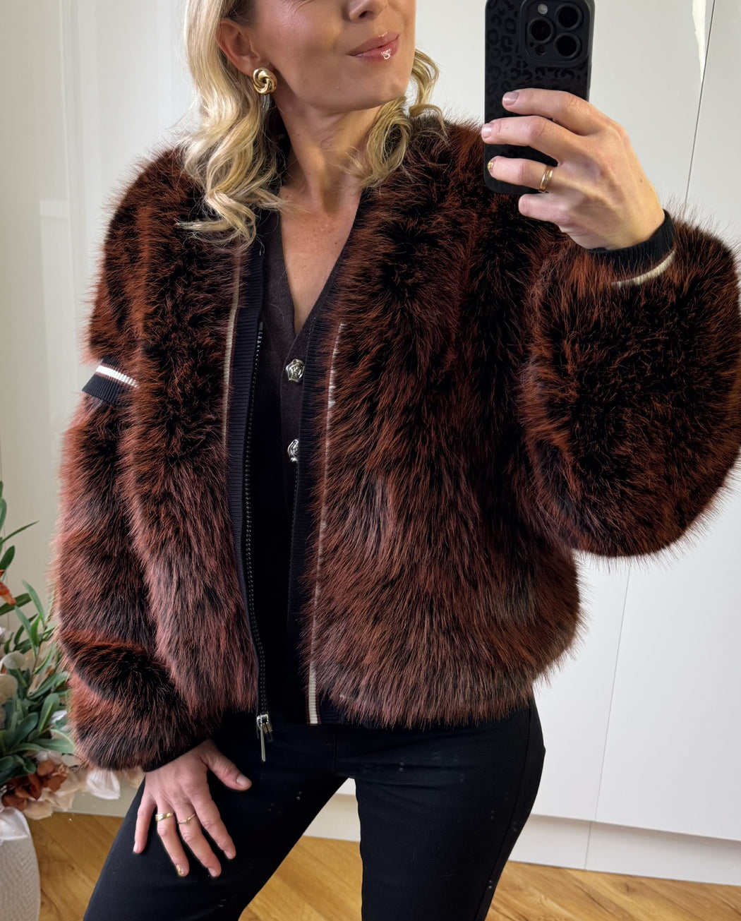 Guess Katia faux fur rib bomber