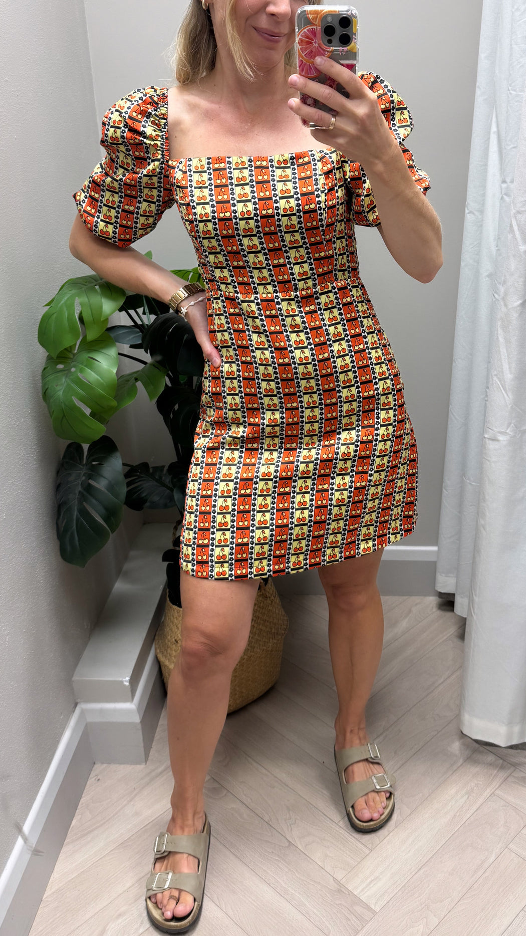 Ck6519 geo cherry dress