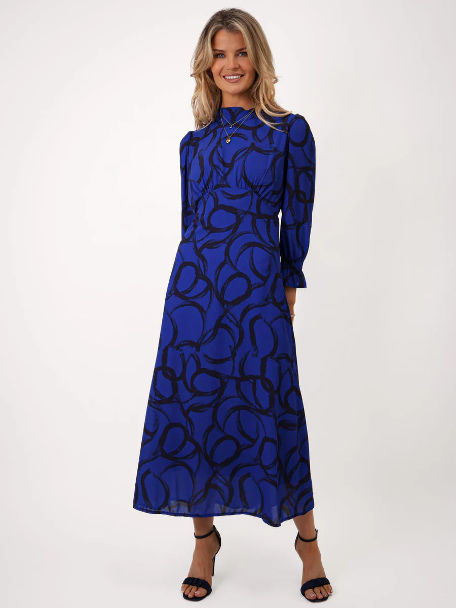 Simona  royal blue midi dress