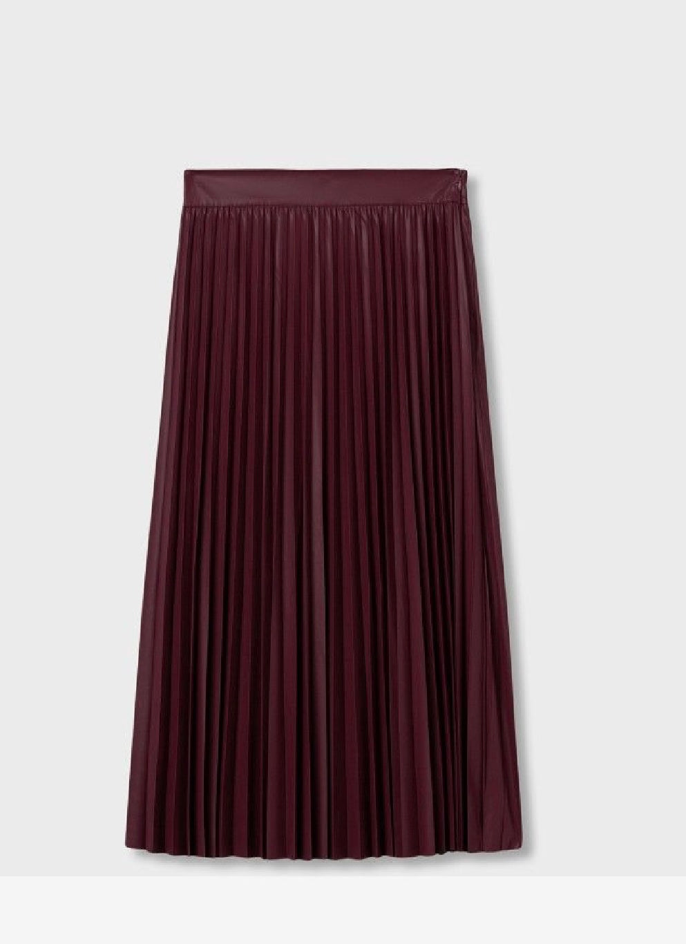 Kyoto wine pleated faux leather skirt