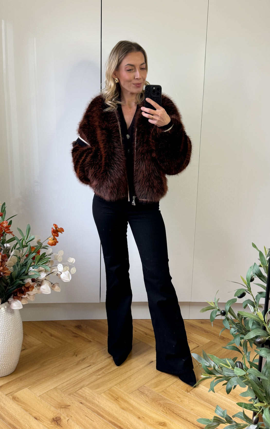 Guess Katia faux fur rib bomber