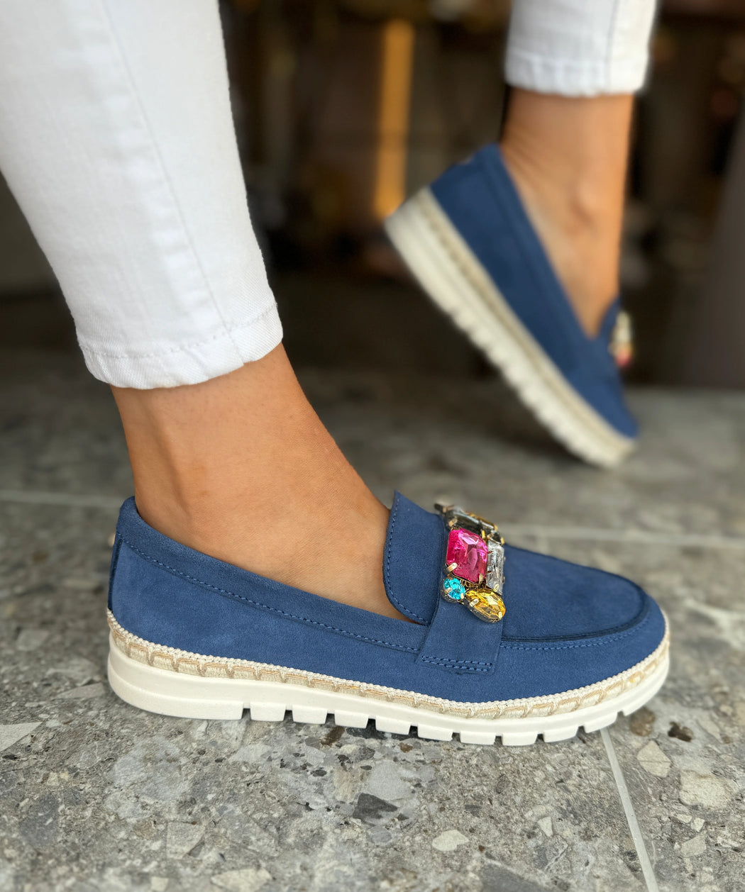 Chatteris blue lagoon jewel loafer