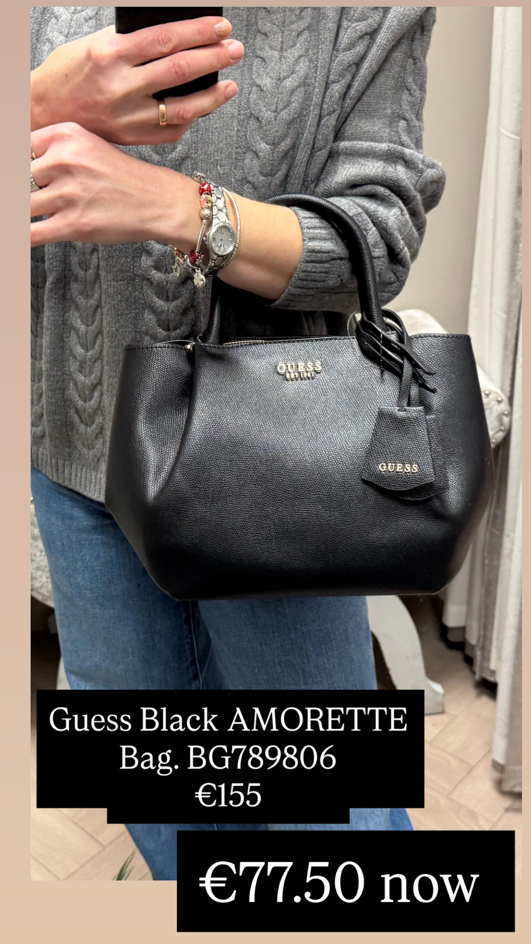 Guess Black AMORETTE Bag. BG789806