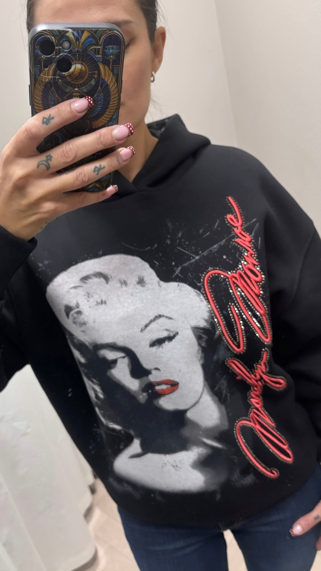 Guess Marilyn hooded sweater w6bq18k6664jblk