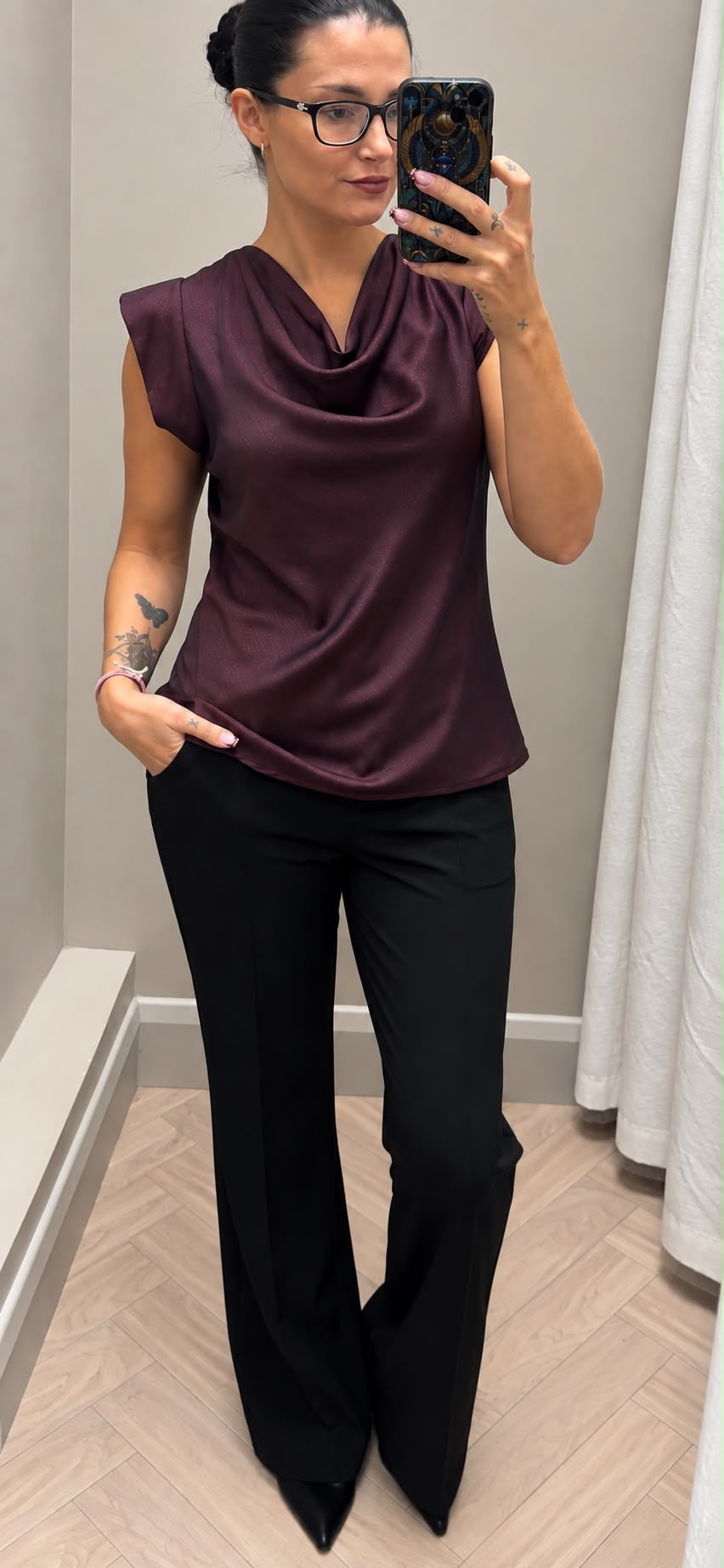 Mulberry Suzie cowl neck top