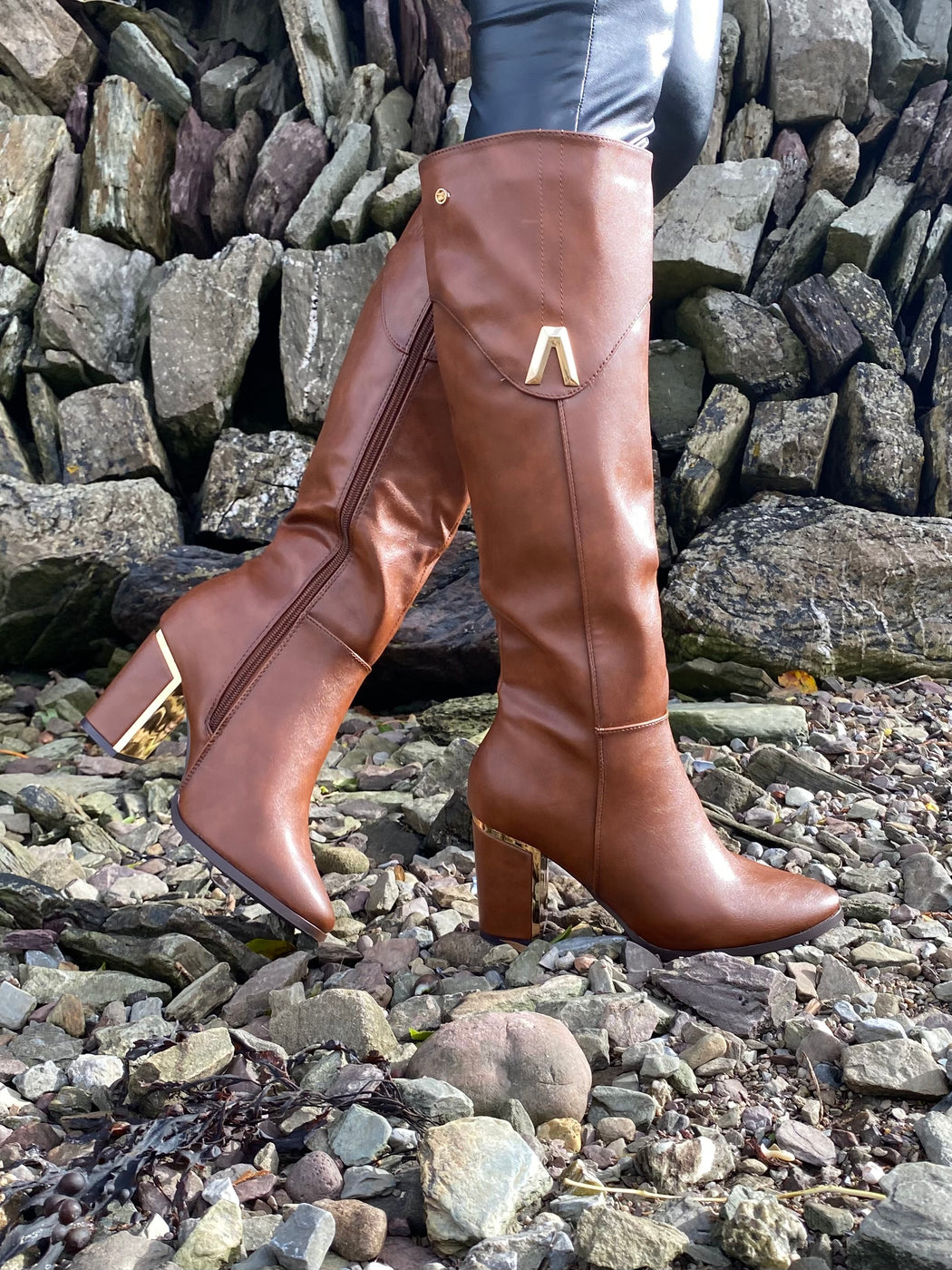 Haffar one driftwood knee high boots