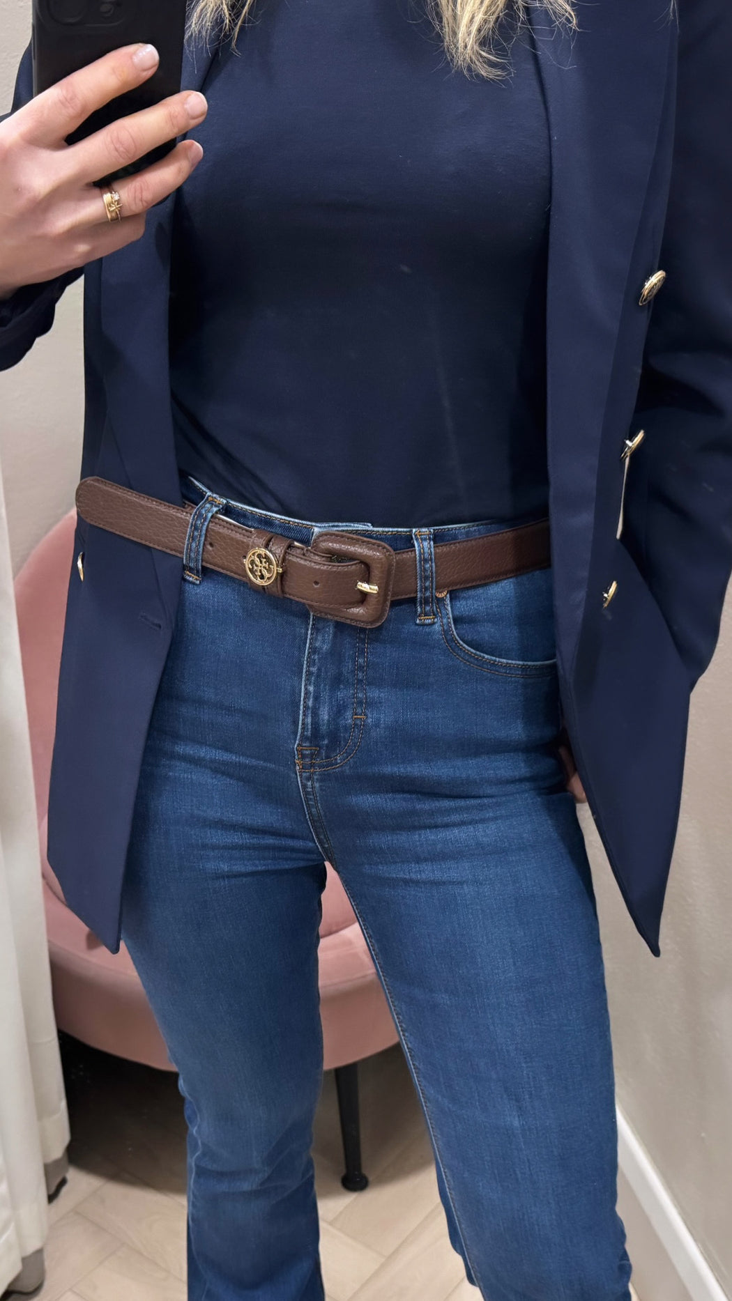 Guess espresso leather buckle belt BW9329P6130 - ESP