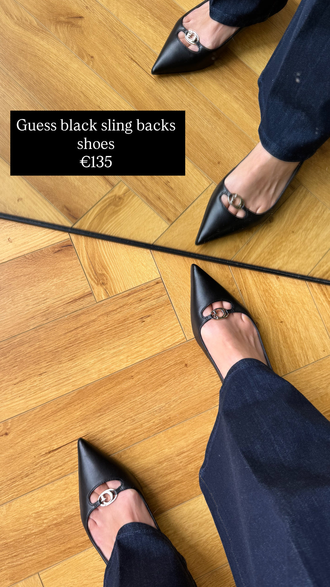 Guess black sling backs shoes FLTJESLEA05