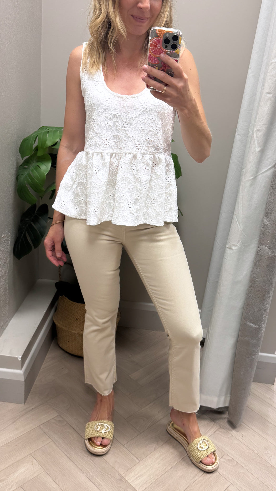 Lunala  winter white round neck top