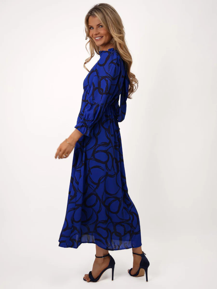 Simona  royal blue midi dress