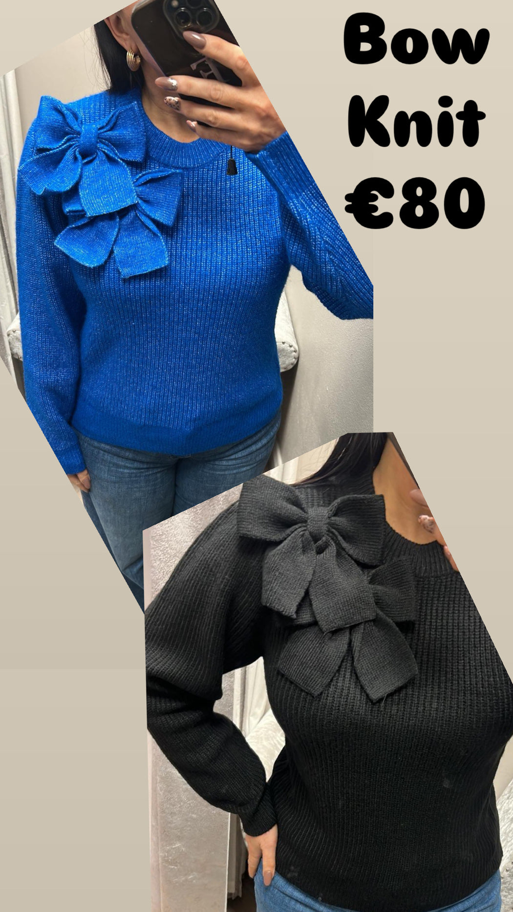Charlie blue bow knit