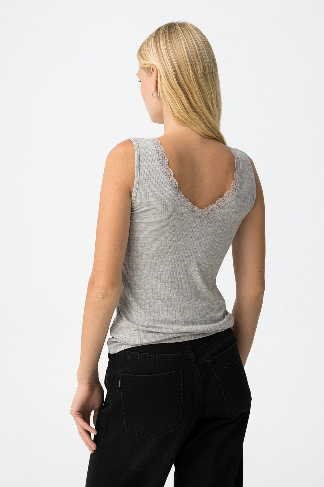 Vigo v neck grey tank top