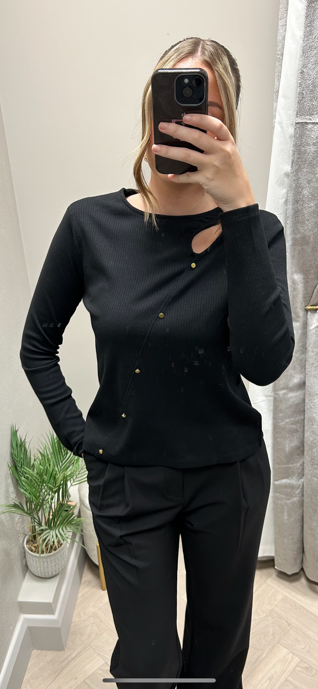 Krista black knit jumper