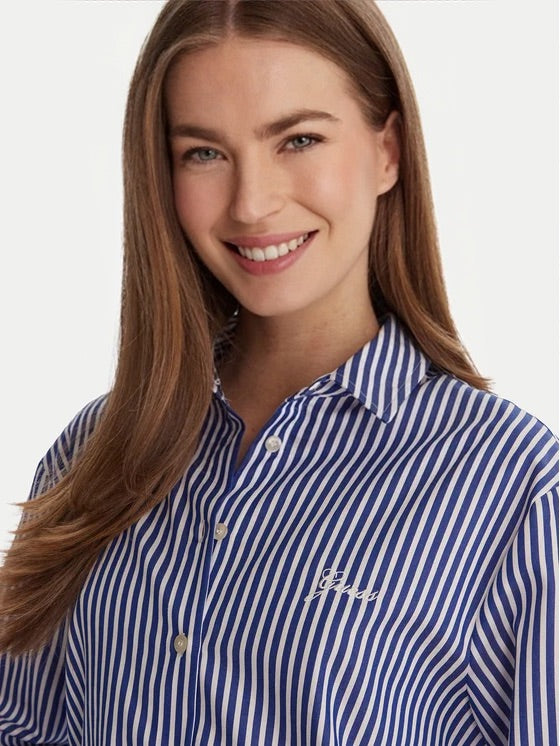 Guess blue and white striped  w6gh39w1849- sbob