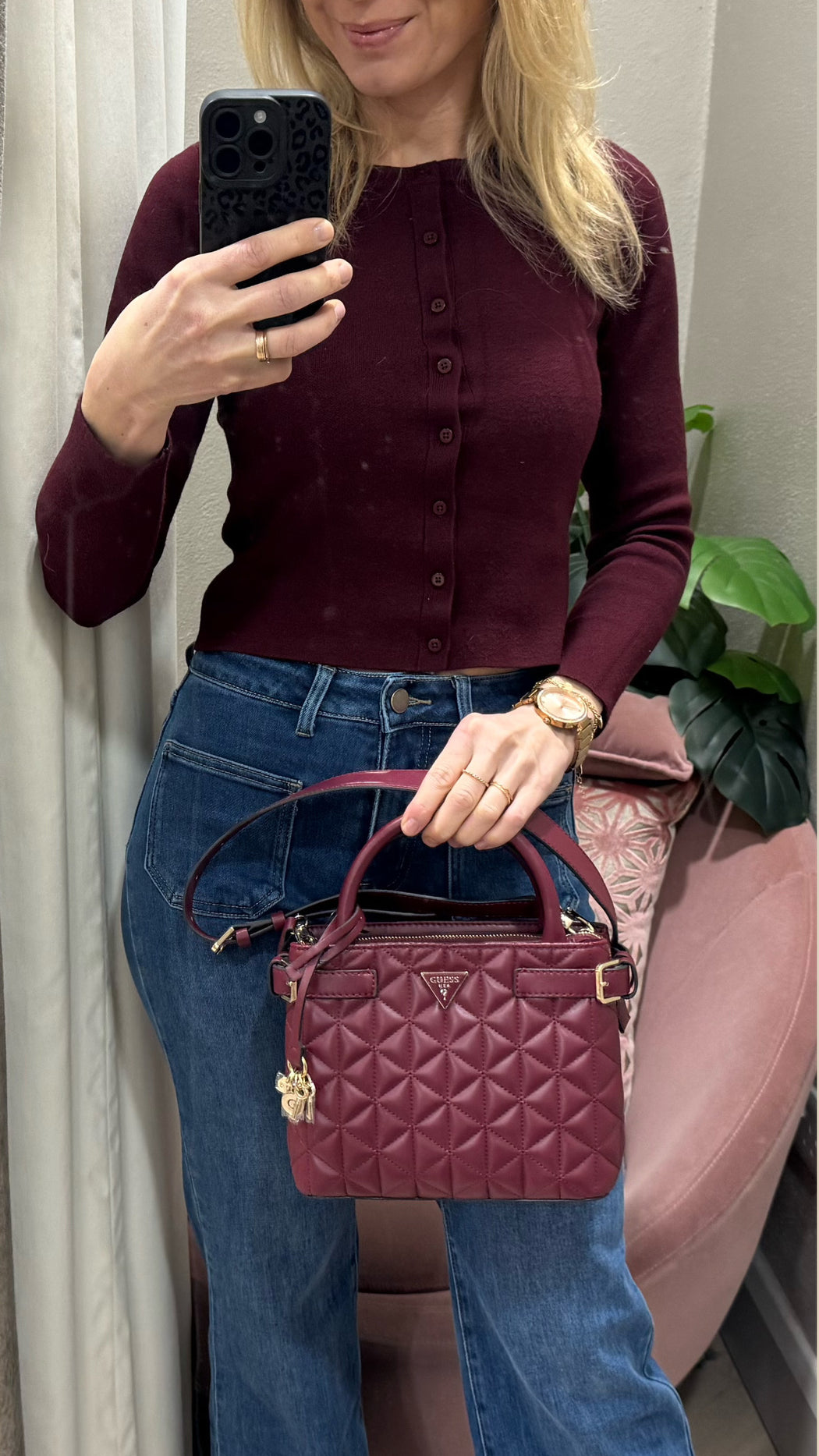 Guess paisleigh burgundy bag QG988305