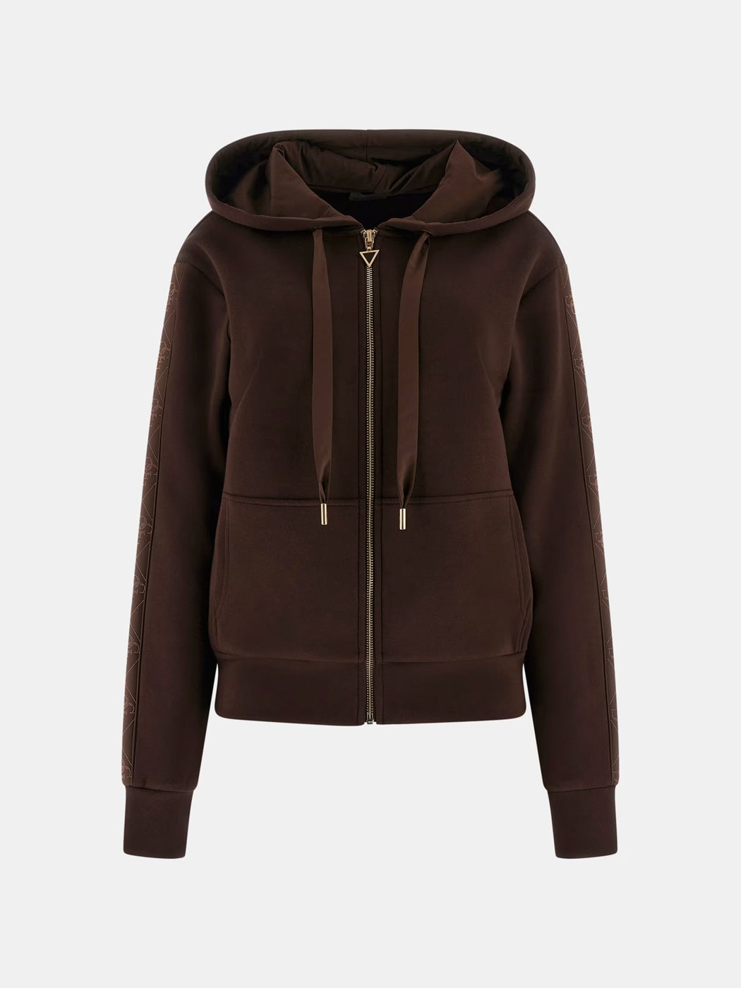 Guess brown scuba zip sweater w5yq05kbye2