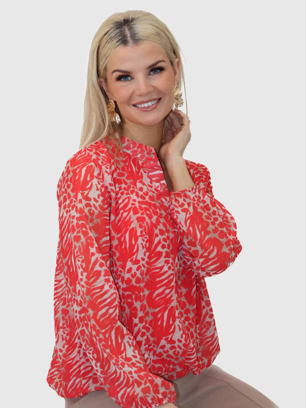 Orange print Bella band top